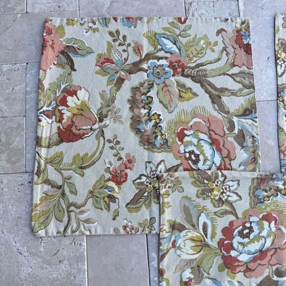 Lot of 3 Pottery Barn Vanessa Pillow Covers 24”x24” Floral Square Farmhouse - Picture 5 of 11